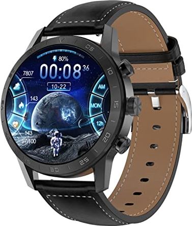 CHYAJIG Slimme Horloge Bluetooth Call Smart Watch Men Sport Clock IP68 Waterdichte hartslagmonitoring smartwatch for IOS Android telefoon (Color : Belt black)