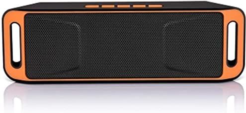 OOOFFFFFFFF Ornaments for Bedroom HHY Portable Wireless Speaker Built-in Dual Speaker Smart Speaker Enhanced Bass - Support TF AUX Playback Hands-Free Calling. (Color : Black Size : 200 * 64 * 40mm) (Orange 200*64*40mm)
