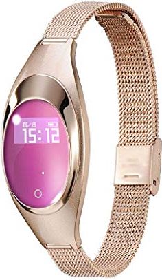 OOOFFFFFFFF Smart Bracelet Female Sports Jewelry Watch Heart Rate Blood Pressure Sleep Multi-Function Bluetooth Pedometer (Color : Pink)
