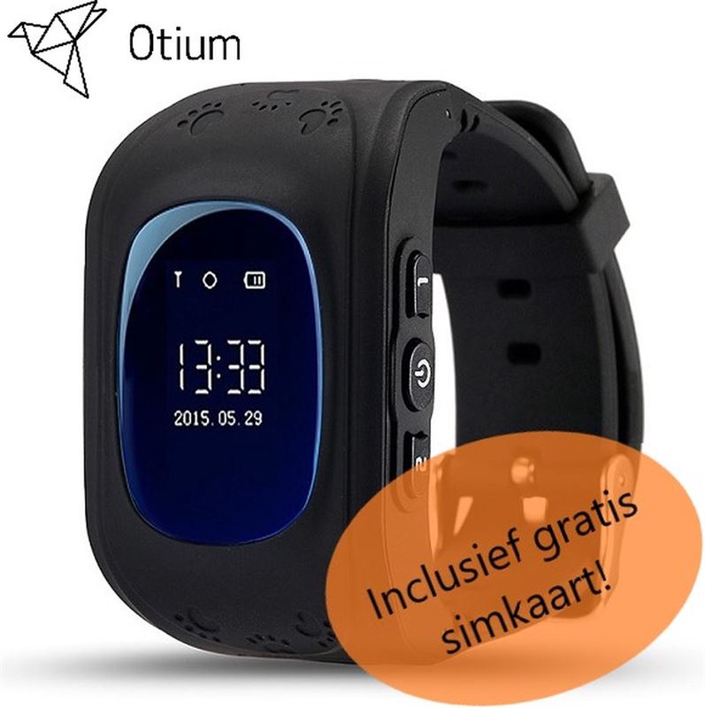 Otium GPS Horloge Kind - OLED - Wearables Smartwatches Gps Horloge Kind Tracker - Smartwatch - Kinder Horloge - Waterdicht - Zwart - Wifi en Belfunctie - SOS Functie - Inclusief Gratis Simkaart