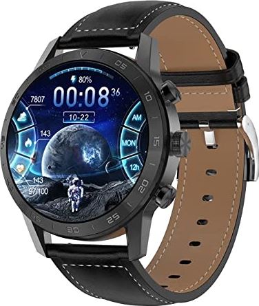 CHYAJIG Slimme Horloge Bluetooth Call Smart Watch Men Sport Clock IP68 Waterdichte hartslagmonitoring smartwatch for IOS Android telefoon (Color : Belt black)