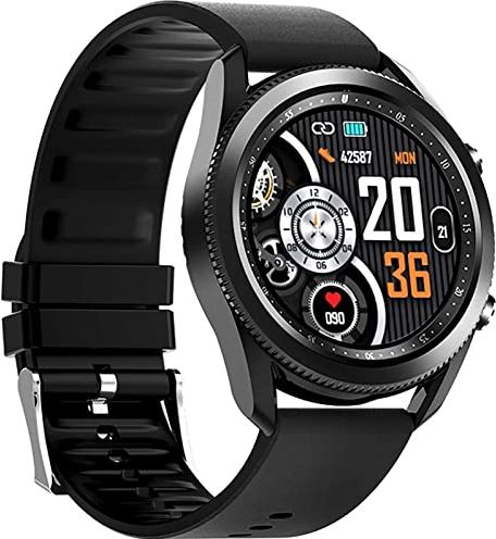 Sacbno Fitness Tracker, Smart Watch for Android IOS Telefoons, 1.28 inch touchscreen smartwatch for vrouwen mannen, slaap en monitor stappenteller waterdicht horloge (Color : Black)