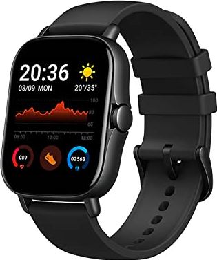 Bias&Belief Bluetooth Muziek Smart Watch Fitness Tracker Voor Heren Dames 1,69" DIY Volledig Touchscreen Met Hartslagmeter IP67 Waterdicht Smart Watch Multi-sportmodus Realtime Informatieherinnering,Black