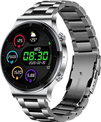 CHYAJIG Slimme Horloge Slimme horloge maken en ontvangen oproepen Mannen Hartslag Stappenteller Volledige Touchscreen Sport Fitness Horloge Bluetooth for Android IOS Slimme horloge