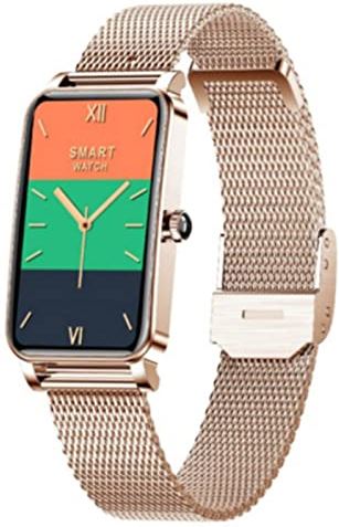 JXFY 1.45 Inch Touchscreen Smartwatch met stappentellercalorieën, meerdere sportmodi IP68 waterdichte fitnesstracker compatibel met Ios en Android-telefoons, goud