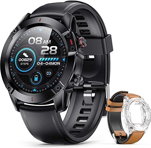 DOOK Smart horloge voor dames heren, fitness horloge 1,3" volledig touchscreen, fitness tracker met hartslag slaapmonitor stappen calorieteller, IP68 waterdichte smartwatch voor iOS Android telefoon