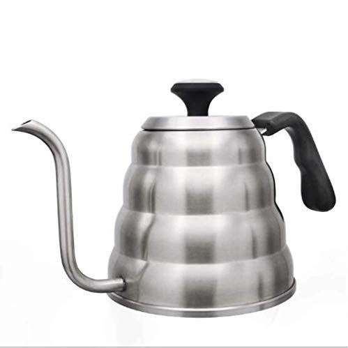 OOOFFFFFFFF Stove Kettle Stainless Steel Kettle Gooseneck Thin-Mouth Kettle Hand-Made Coffee Pot Teapot (Silver 1.2L)