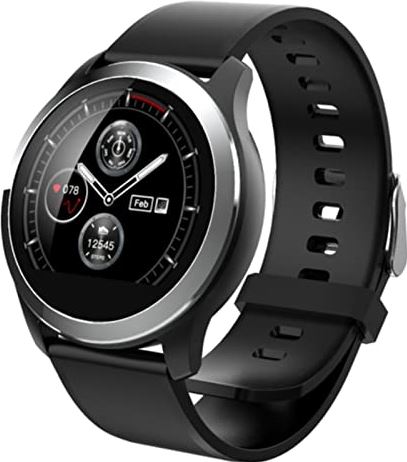 CHYAJIG Slimme Horloge Slimme horloge IP68 Waterdichte hartslag sporthorloges Bluetooth smartwatch for Android IOS for vrouwen Men-stappenteller (Color : BLACK)