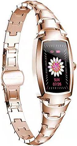 JXFY Smart Horloge voor Vrouwen, 1.08 Inch Touchscreen Smartwatch met Bericht Melding, IP67 Waterdichte Fitness Tracker Compatibel met Ios en Android Telefoons, Goud (Goud)
