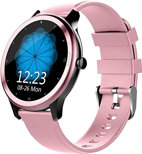 JHDDPH3 Smartwatch Fitness Trackers Sport Horloge Stappenteller for Walking HR Fitness Tracker Calorie Teller Bloeddruk Monitor Watch Touch Screen for iOS Andriod sporthorloge (Color : Pink)