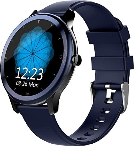 JHDDPH3 Smartwatch Fitness Trackers Sport Horloge Stappenteller for Walking HR Fitness Tracker Calorie Teller Bloeddruk Monitor Watch Touch Screen for iOS Andriod sporthorloge (Color : Blue)