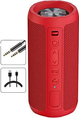 OOOFFFFFFFF Bluetooth Speaker/Home Outdoor Waterproof Portable 3D Surround Dual Speakers high-Power Wireless Mini Speaker (Color : Red)