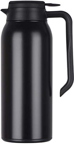 MRTYU-UY Roestvrijstalen isolatiepot Europese 1.5L huishoudelijke waterkoker met grote capaciteit (kleur: zwart) (zwart)