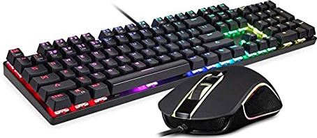 OOOFFFFFFFF Gaming Mechanical Keyboard + Adjustable DPI Mouse Set with 1.8m Cable for Computer Pro Gamer RGB LED Backlight Laptop Accessories