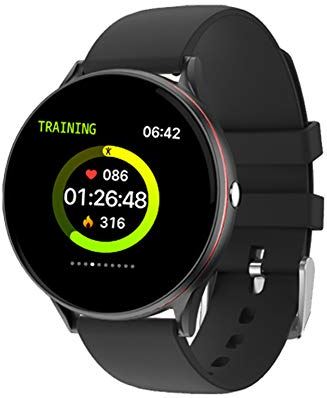 JXFY S19 Smart Watch, IP67 Waterdichte Full Touch Screen Hartslag Bloeddruk Sport Smartwatch, voor Mannen Vrouwen voor Android 4.4 & IOS 9.0 of hoger (zwart)
