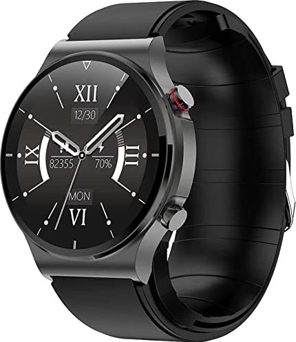 Sacbno 1.3-inch slimme horloge, stappenteller calorie-teller slaaptracker, full-touch kleuren scherm, waterdichte smartwatch for mannen vrouwen IOS Android (Color : Black Glue)