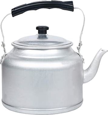 OOOFFFFFFFF Old-Style Aluminum Tea Kettle Stove Top Kettles for Boiling Water Silver Washed Teapot with Ergonomic Handle (4L)
