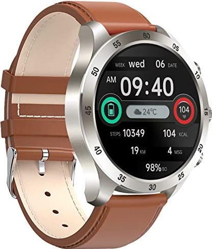 TZFSTV Smart Horloge Waterdicht Dames Heren Horloges 1,32 Inch HD Touchscreen Activiteit & Fitness Trackers Met Bluetooth Bellen Muziek Afspelen Wekker Stappenteller Voor Dames Heren,Bruin