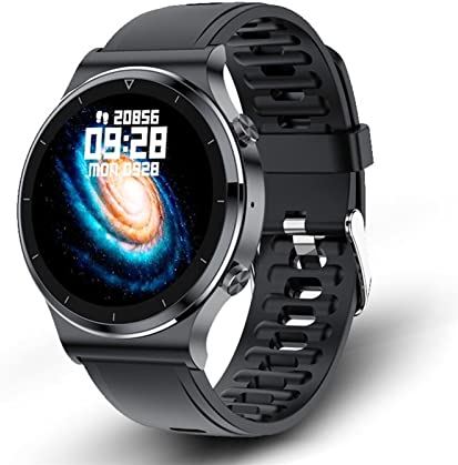 CHYAJIG Slimme Horloge Mannen Smart Watch Bluetooth Call Horloge Stappenteller IP68 Waterdichte sport fitness horloge for Android IOS Slim horloge for vrouwen mannen (Color : Silicone black)