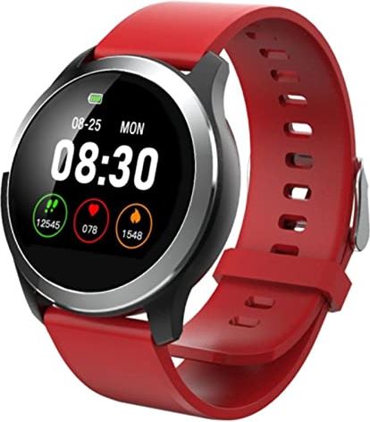 CHYAJIG Slimme Horloge Slimme horloge IP68 Waterdichte hartslag sporthorloges Bluetooth smartwatch for Android IOS for vrouwen Men-stappenteller (Color : RED)
