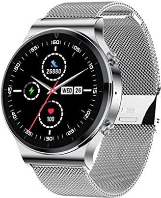 CHYAJIG Slimme Horloge Mannen Smart Watch Bluetooth Call Horloge Stappenteller IP68 Waterdichte sport fitness horloge for Android IOS Slim horloge for vrouwen mannen (Color : Mesh belt silver)