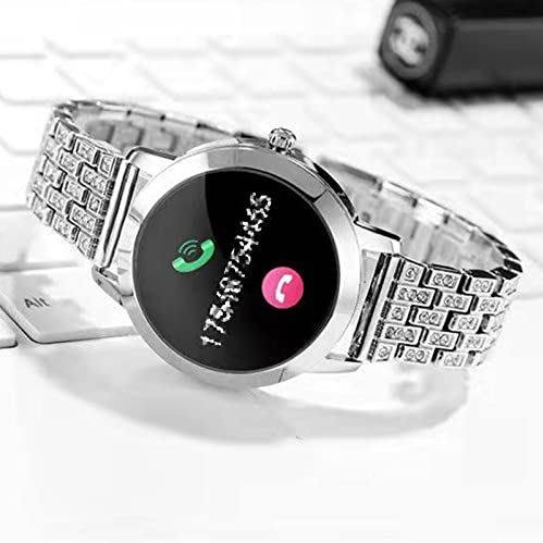JXFY Smart Horloge voor Vrouwen 1.04 Inch Touchscreen Fitness Tracker Horloge IP68 Waterdichte Smartwatch met Call Herinnering, Stap Counter Sport Running Horloge voor Android en Ios, Goud (Zilver)