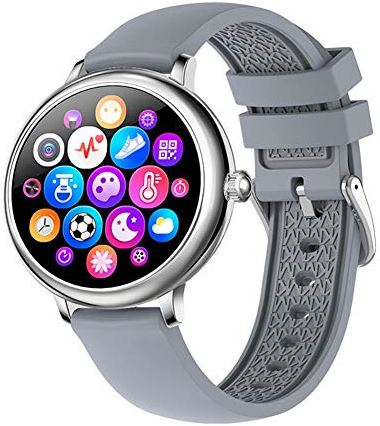 JXFY CF80 Vrouwen Smart Watch, IP67 Waterdicht 1.1 "Volledige Touchscreen Smartwatch met Hartslagmeter Stappenteller Tracking Sport Horloge voor Android IOS (F)