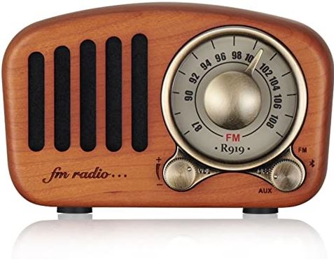 OOOFFFFFFFF Retro Bluetooth Speaker Wooden Wireless Mini Stereo Radio Portable Bluetooth Speaker for Home Outdoors Travel (Color : Cherry Wood)