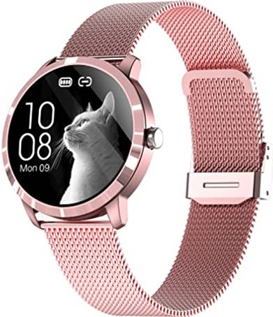 JXFY Smart Horloge voor Vrouwen 1.1 Inch Touchscreen Fitness Tracker Horloge IP67 Waterdichte Smartwatch met Nieuws Push En Alarm Herinnering, Stap Counter Sport Running Horloge voor Android En Ios, Goud (Rose Gold)