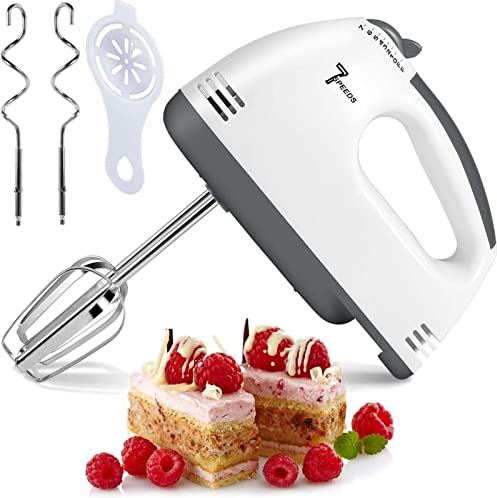 WYLURA Handmixer Elektrische 7-Speed Whisk, Keuken Handheld Elektrische Mixer, Roestvrij Staal Ei Klopper Met Kloppers Sticks En Deeg Sticks Voor Zweepcrème, Deeg, Taarten, Broodmaker-US Plug