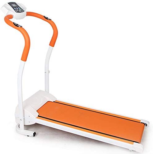 OOOFFFFFFFF Treadmills Electric Ultra-Quiet Jogging Machine Household Shock-Absorbing Folding Fitness Equipment with Heart Rate No Installation Required (Color : Red Size : 36100cm) (Orange 36 * 100cm)
