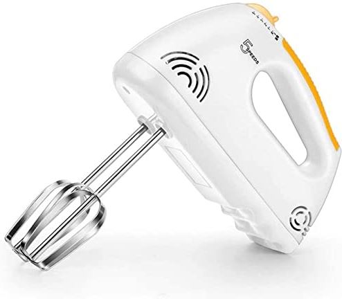 OOOFFFFFFFF Hand Mixer Electric Handheld Mixer 2 Stainless Steel Accessories Kitchen Mixer Handheld for Egg Cake Cream Dough (White)