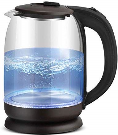MRTYU-UY Eco glazen waterkoker, 2.0L draadloze waterkoker met blauwe led verlicht, snelkook waterkoker voor thee, automatische uitschakeling.