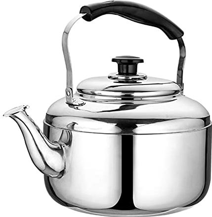 OOOFFFFFFFF Stainless Tea Kettle for Stove Top Whistling Tea Kettle Household Large Capacity Teapot 4l / 5l / 6l (Silver 6L) (Silver 5L)