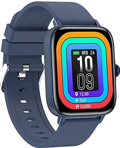 Sacbno Vrouwen Mannen Smart Watch, 1.7 inch Fitness Tracker Waterdichte sporthorloges met berichtkennisgeving, Bluetooth Calling Activity Tracker (Color : Blue)