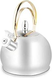 OOOFFFFFFFF 201 Stainless Steel Kettle Teapot 3L Large Capacity Kettle Automatic Whistling Suitable Compatible with Home Kitchen Gas/Induction Cooker/Induction Furnace Silver