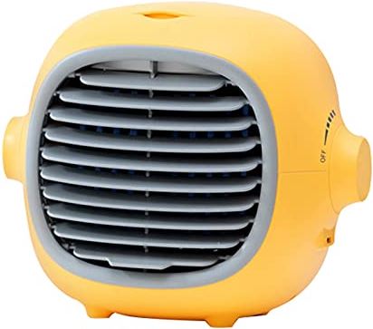OOOFFFFFFFF Portable Air Cooler Fan 3 Speeds Mute Rechargeable 2000mAh 3 in1 Portable Personal Air Conditioner for Home Room Office for Room Office Home Travel (Color : White) (Yellow)