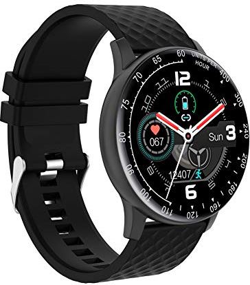 JXFY H30 Smart Watch, Full Touch Fitness Tracker Hartslag Bloeddruk SmartWatch, Compatibel met Android4.4 Boven, IOS9.0 Boven (B)
