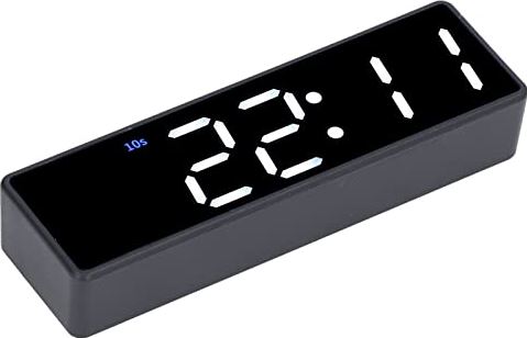 Jiawu Digitale timer, compacte slijtvaste elektronische timer met USB-kabel voor slaapkamer voor kantoor Zwart frame + groen en wit display