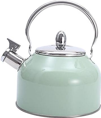 OOOFFFFFFFF 2.5 Quart Mint Green Whistling Stove Top Tea Kettle Suitable for Induction Cooker Gas Stove Etc