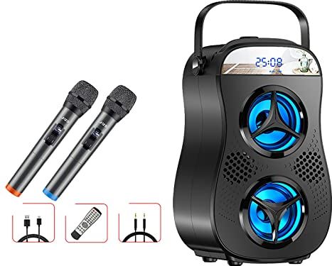 OOOFFFFFFFF Bluetooth Audio/Commercial Voice Player/Home Outdoor Square Dance K Song Four Speakers high Volume Portable Small Audio (Color : Black Size : D)