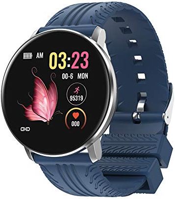 JXFY CY10 Smart Watch, 1,3 inch ronde touchscreen sport waterdichte smartwatch met stappenteller hartslagmeter fitness tracker, compatibel met IOS en Android systeem (B)