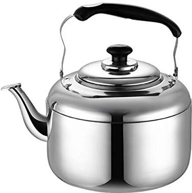 OOOFFFFFFFF Stainless Steel Kettle Stovetop Tea for Stove Top Large with Anti-Scalding Handle Suitable Induction Cooker Whistling Kitchenaid Gas (Silver 3L) (Silver 6L)