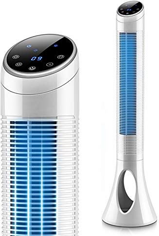 OOOFFFFFFFF Evaporative Air Cooler - Oscillating Fan Fan with Evaporative Cooler Humidifier 3-Speed Setting 3-Wind Type Remote Control LCD Control Super Quiet