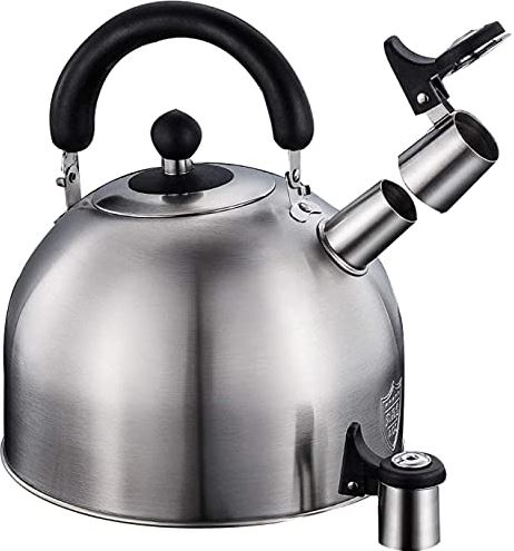 OOOFFFFFFFF Stove Top Whistling Kettle Large Capacity Whistling Kettle Stainless Steel Suitable for Stove and Cold Handle Ergonomic Handle Kettle for Gas Hob (3L) (4L)