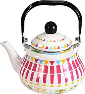 OOOFFFFFFFF Kettle Enamel Kettle 1.5L/2L/2.5L for Induction Cooker Gas Stoves Colorful Coffee Maker Cool Boiling Water Pot Water Teapot Thermos for Hob Or Stove Top Cooker Gas Stoves (Pink 2.5L)
