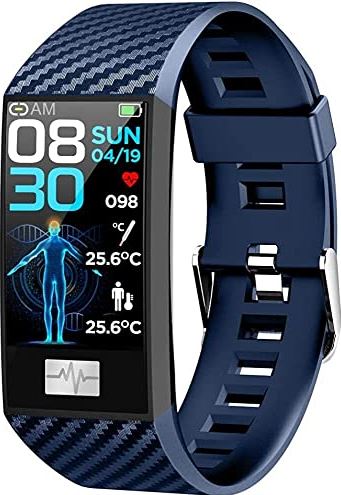 JHDDPH3 Smartwatch Fitness Trackers Horloges Vrouwen Mannen Touchscreen Android IOS Smart Horloge Armband Hartslag Monitor Bloeddruk Monitor Stappenteller Waterdicht sporthorloge (Color : Blue)