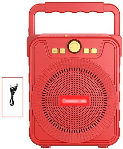 OOOFFFFFFFF Bluetooth Audio/Home Outdoor Ultra-Large Volume Karaoke Square Dance Portable Wireless Microphone subwoofer Portable Audio (Color : Red Size : A)