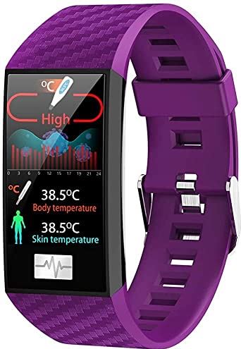 JHDDPH3 Smartwatch Fitness Trackers Horloges Vrouwen Mannen Touchscreen Android IOS Smart Horloge Armband Hartslag Monitor Bloeddruk Monitor Stappenteller Waterdicht sporthorloge (Color : Purple)