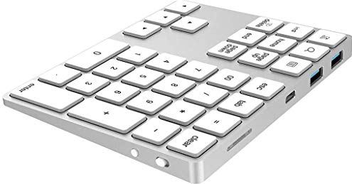 OOOFFFFFFFF Number Pad – Wireless Numeric Keypad – Widely Compatible – Ergonomic and User-Friendly Design – Ultra-Slim 34-Key Pad for laptops PCs and desktops